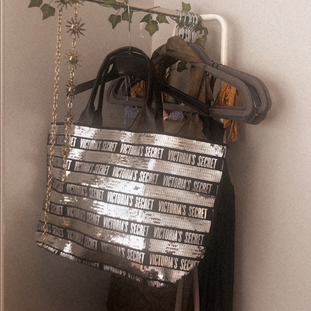 Beautiful Victoria Secret Bag with Silver Sequins